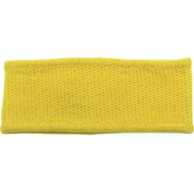 Portolano Honeycomb Stitch Cashmere Headband In Yellow