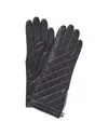 Portolano Iron Grey & Silver Cashmere-lined Leather Gloves In Grey