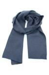 Portolano Jacquard Fancy Design Scarf In Chocolate/heather Denim