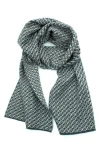 Portolano Jacquard Fancy Design Scarf In Green