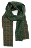 Portolano Jacquard Knit Scarf In Green