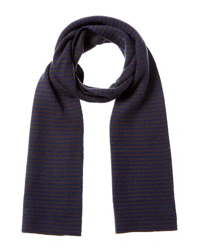 Portolano Jacquard Wool & Cashmere-blend Scarf In Blue