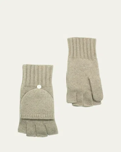 Portolano Jersey-knit Cashmere Flip-top Gloves In Nile Brown