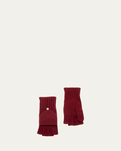 Portolano Jersey-knit Cashmere Flip-top Gloves In Rum