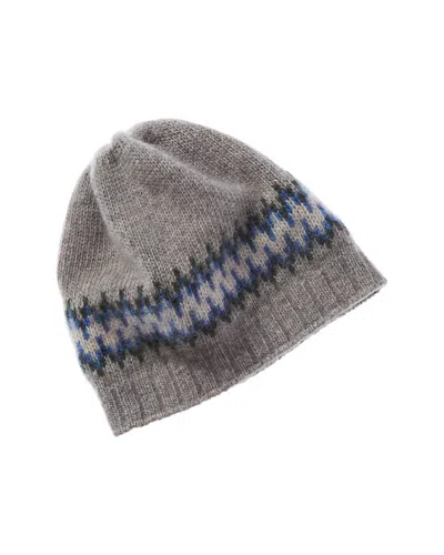 Portolano Kids Intarsia Cashmere Hat In Gray