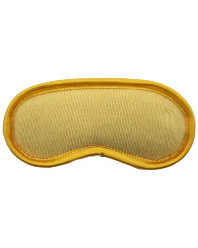 Portolano Knitted Eye Mask With Satin Piping In Yellow