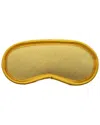 Portolano Knitted Eye Mask With Satin Piping In Yellow