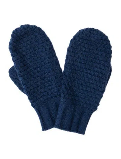 Pre-owned Portolano Knitted Mittens W/tags In Blue