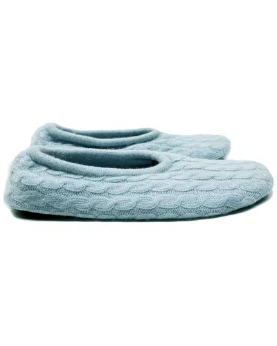 Portolano Ladies Ballerina Cables Slippers In Blue