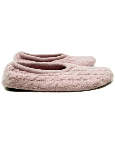 Portolano Ladies Ballerina Cables Slippers In Light_pink