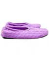 Portolano Ladies Ballerina Cables Slippers In Lilac