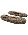 Portolano Ladies Ballerina Slippers In Leopard Print Design In Sable