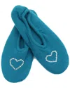 Portolano Ladies Ballerina Slippers With Hotfix Stones Heart
