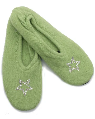 Portolano Ladies Ballerina Slippers With Hotfix Stones Star In Citrine
