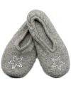 Portolano Ladies Ballerina Slippers With Hotfix Stones Star In Light Grey