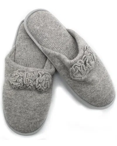 Portolano Ladies Plain Slippers In Light Grey