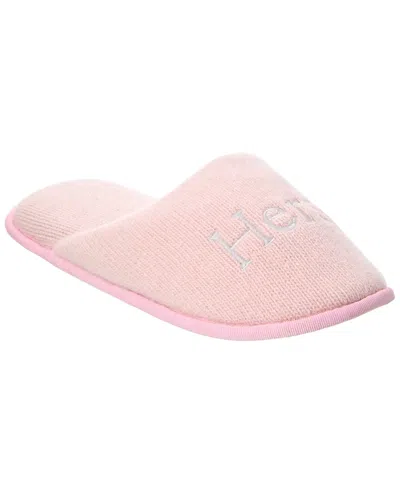 Portolano Ladies Slippers With Embroidery "hers" In Pink