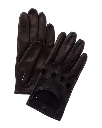 Portolano Leather Driving Gloves In Black