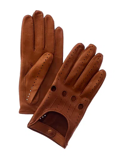 Portolano Leather Driving Gloves In Brown