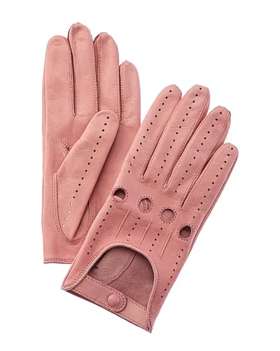 Portolano Leather Driving Gloves In Pink
