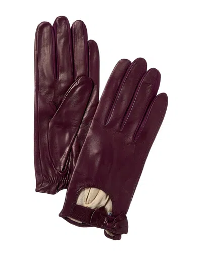 Portolano Leather Driving Gloves In Purple