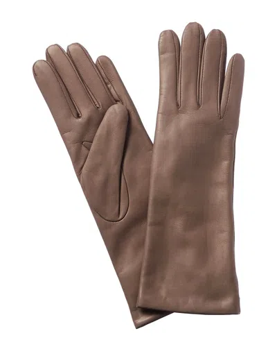 Portolano Long Silk-lined Suede Gloves In Brown