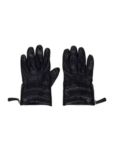 Pre-owned Portolano Leather Gloves In Blue