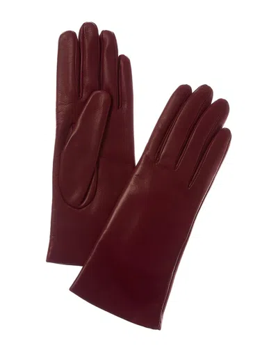 Portolano Leather Gloves In Burgundy