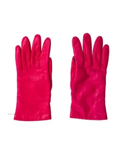 Pre-owned Portolano Leather Gloves In Pink