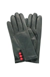 Portolano Leather Gloves With Buttons In Green