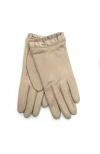 Portolano Leather Gloves With Ruffles In Gold