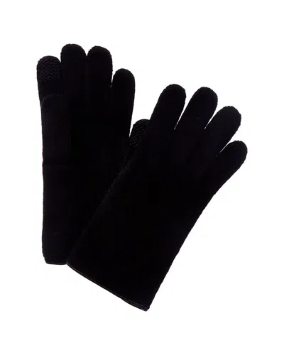Portolano Leather-trim Cashmere Gloves In Black