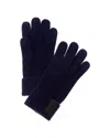 Portolano Leather-trim Cashmere Gloves In Blue