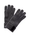 Portolano Leather-trim Cashmere Gloves In Grey