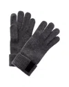 Portolano Leather-trim Cashmere Gloves In Grey