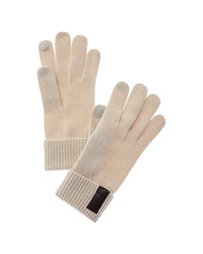 PORTOLANO PORTOLANO LEATHER-TRIM CASHMERE GLOVES