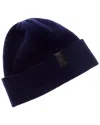 Shop Portolano Leather-trim Cashmere Hat In Blue