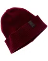 Portolano Leather-trim Cashmere Hat In Red