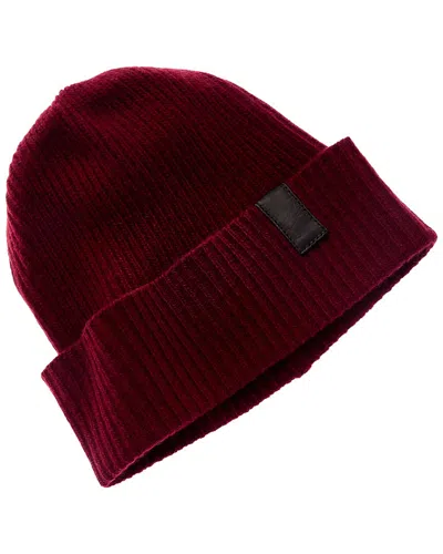 Portolano Leather-trim Cashmere Hat In Red