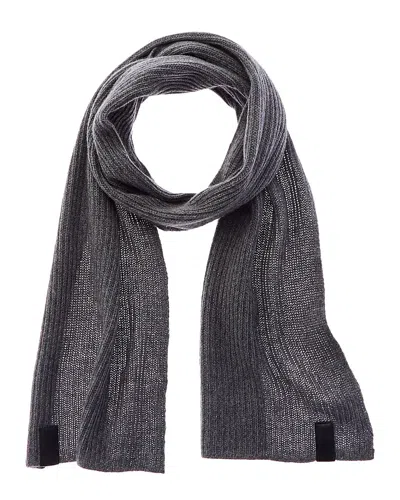 Portolano Leather-trim Cashmere Scarf In Grey