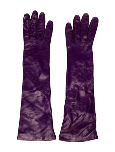 Pre-owned Portolano Leather Winter Gloves W/tags In Purple