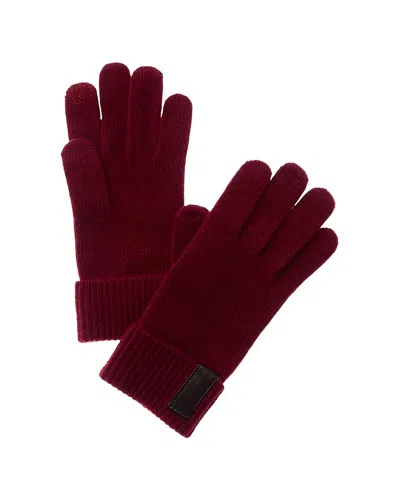 Portolano Leather-trim Cashmere Gloves In Burgundy
