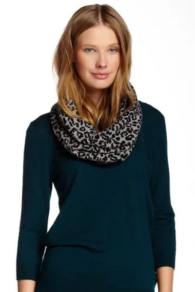 Portolano Leopard Print Infinity Scarf In Blk/lh Gry