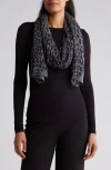 Portolano Leopard Print Wool Blend Scarf In Grey