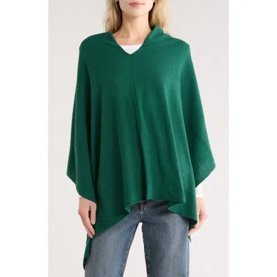Portolano Lightweight Cowl Neck Poncho In Green