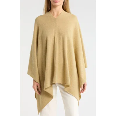 Portolano Lightweight Cowl Neck Poncho In Yellow