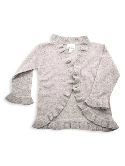 Portolano Kids' Little Girl's & Girl's Ruffle Cashmere Sweater In Grey