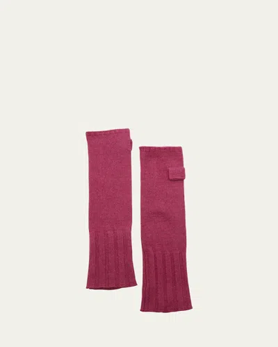 Portolano Long Cashmere Fingerless Gloves In Flamingo