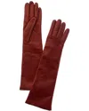 Portolano Long Cashmere-lined Leather Gloves In Red