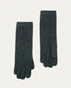 Portolano Long Cashmere Tech Gloves In Charcoal Grey